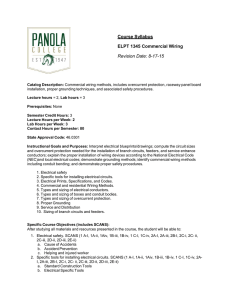 Course Syllabus ELPT 1345 Commercial Wiring  Revision Date: 8-17-15