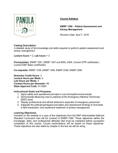 Course Syllabus  – Patient Assessment and EMSP 1356