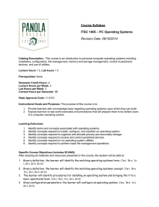 Course Syllabus – PC Operating Systems ITSC 1405 Revision Date: 08/19/2014