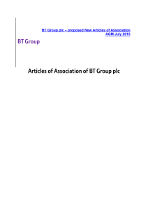 BT Group Articles of Association of BT Group plc AGM July 2015