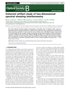 Coherent artifact study of two-dimensional spectral shearing interferometry M R