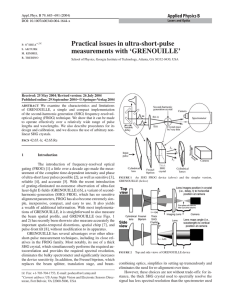 Practical issues in ultra-short-pulse measurements with ‘GRENOUILLE’ Applied Physics B p. o’shea