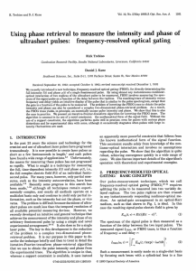 Using phase  retrieval  to measure  the ... ultrashort  pulses:  frequency-resolved optical  gating