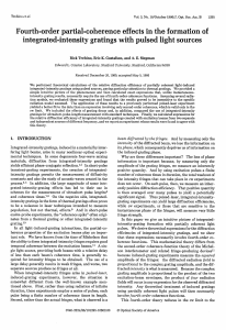 Fourth-order  partial-coherence  effects  in the formation ... integrated-intensity  gratings  with pulsed light sources