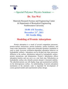 ~~Special Polymer Physics Seminar ~~ Dr. Tao Wei
