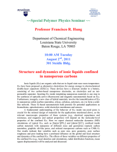 ~~Special Polymer Physics Seminar ~~ Professor Francisco R. Hung