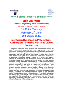 Shih-Wa Wang  ~~~~ Polymer Physics Seminar ~~~~ 10:00 AM Tuesday