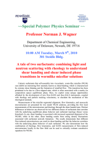 ~~Special Polymer Physics Seminar ~~ Professor Norman J. Wagner