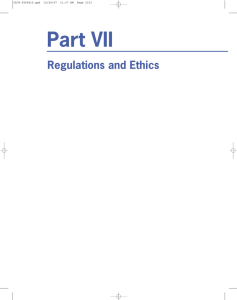 Part VII Regulations and Ethics