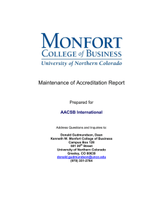 Maintenance of Accreditation Report Prepared for AACSB International
