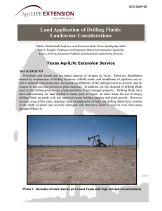 Land Application of Drilling Fluids: Landowner Considerations SCS-2009-08