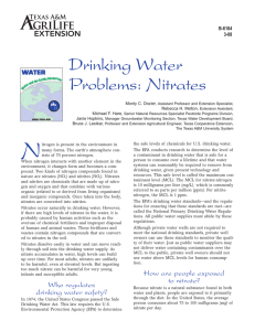 Drinking Water Problems: Nitrates B-6184 3-08