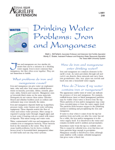 Drinking Water Problems: Iron and Manganese L-5451