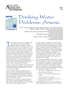 Drinking Water Problems: Arsenic L-5467 11-05