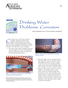 C Drinking Water Problems: Corrosion