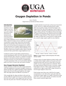 Oxygen Depletion in Ponds Gary J. Burtle Introduction