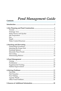 Pond Management Guide Contents