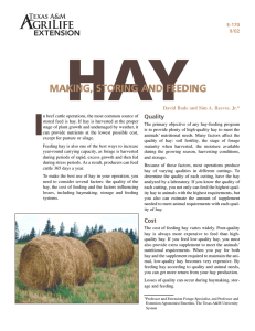 HAY I MAKING, STORING AND FEEDING Quality