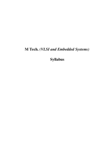 (VLSI and Embedded Systems) Syllabus
