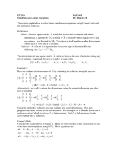 EE 210 Fall 2011 Simultaneous Linear Equations Dr. Blandford
