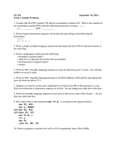 EE 354 September 10, 2014 Exam 1 Sample Problems