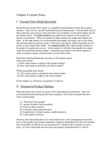 Chapter 4 Lecture Notes I.  Circular Flow Model Revisited