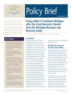 Policy Brief Young Adults in Southeast Michigan after the Great Recession: Results