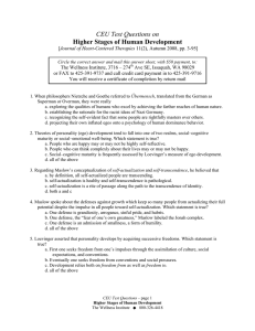 CEU Test Questions on Higher Stages of Human Development