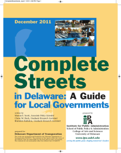 Complete Streets in Delaware: for Local Governments
