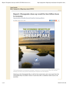 Report: Chesapeake clean-up would be $22 billion boon to eco...
