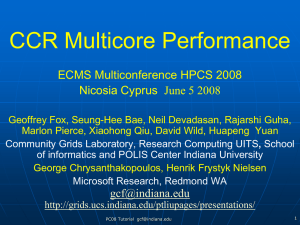 CCR Multicore Performance ECMS Multiconference HPCS 2008