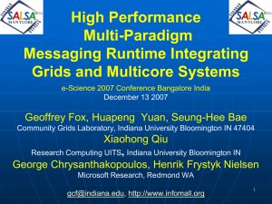 High Performance Multi-Paradigm Messaging Runtime Integrating Grids and Multicore Systems