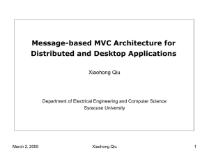 Message-based MVC Architecture for Distributed and Desktop Applications Xiaohong Qiu