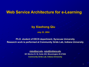 Web Service Architecture for e-Learning by Xiaohong Qiu