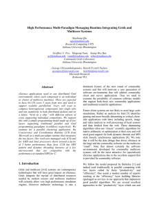 High Performance Multi-Paradigm Messaging Runtime Integrating Grids and Multicore Systems