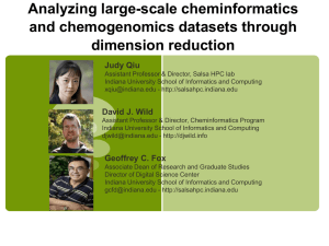 Analyzing large-scale cheminformatics and chemogenomics datasets through dimension reduction Judy Qiu
