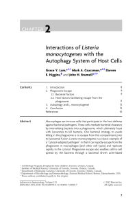 2 Interactions of Listeria monocytogenes with the Autophagy System of Host Cells