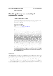 Dielectric spectroscopy and conductivity of polyelectrolyte solutions TOPICAL REVIEW F Bordi