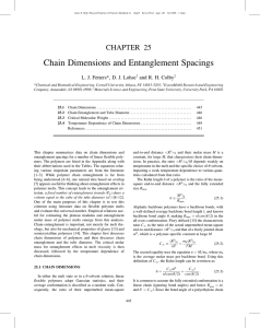 Chain Dimensions and Entanglement Spacings CHAPTER 25 and R. H. Colby