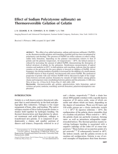 Effect of Sodium Poly(styrene sulfonate) on Thermoreversible Gelation of Gelatin