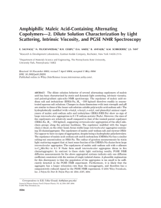 Amphiphilic Maleic Acid-Containing Alternating Copolymers—2. Dilute Solution Characterization by Light