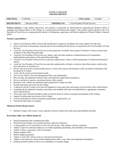 PANOLA COLLEGE JOB DESCRIPTION JOB TITLE: FLSA status: