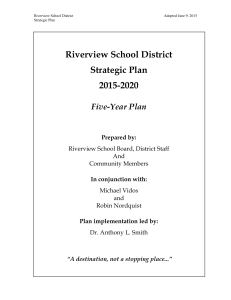 Riverview School District Strategic Plan 2015-2020