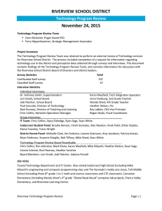 RIVERVIEW SCHOOL DISTRICT November 24, 2015 Technology Program Review