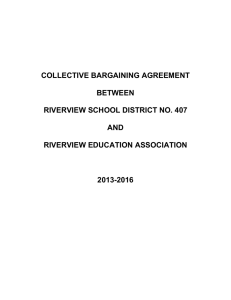 COLLECTIVE BARGAINING AGREEMENT BETWEEN RIVERVIEW SCHOOL DISTRICT NO. 407