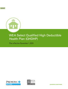 WEA Select Qualified High Deductible Health Plan (QHDHP) QHDHP