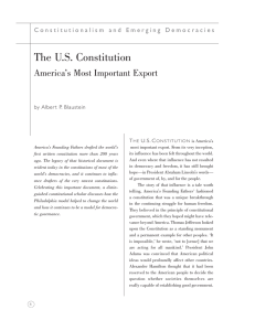 The U.S. Constitution America’s Most Important Export by Alber t P. Blaustein