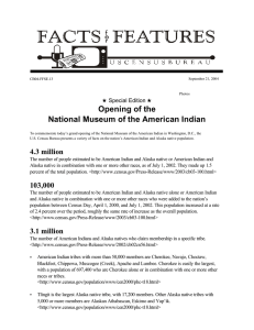 Opening of the National Museum of the American Indian i Special Edition i