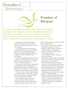 A Democracy Freedom of Religion