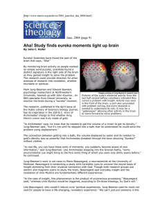 Aha! Study finds eureka moments light up brain  [